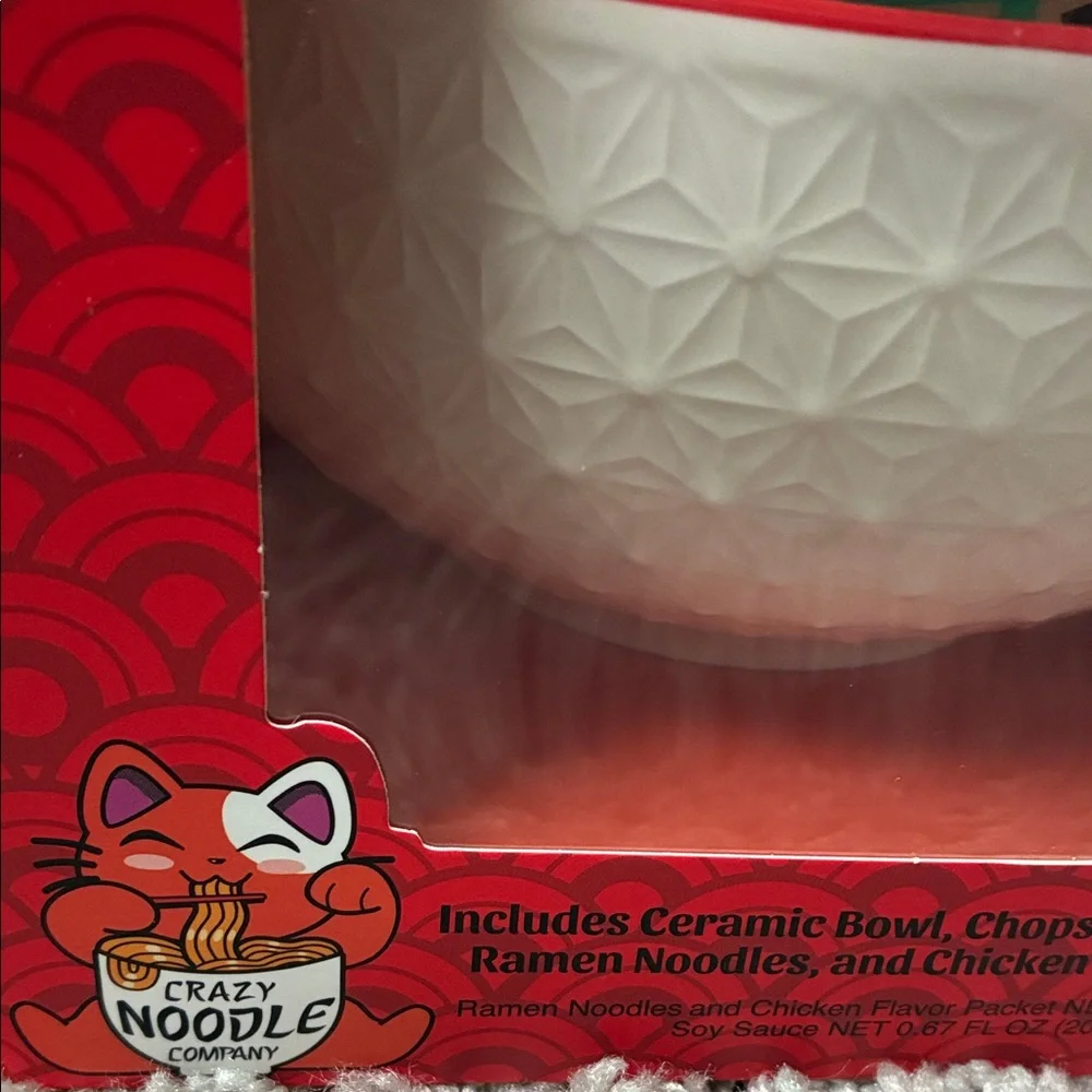 Ramen Gift Set with Red and White Bowl